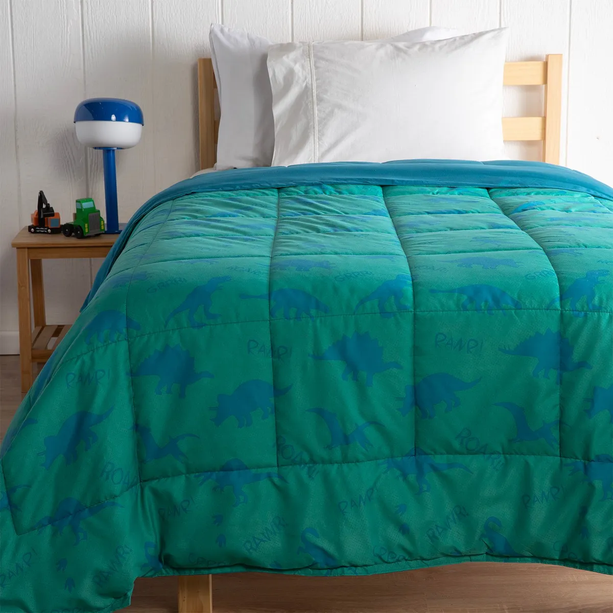 MICA KIDS - Edredón Infantil Mica Kids con exterior y relleno de Poliéster 180 GSM Roar. Edredón Estampado para cama Sencillo y doble.