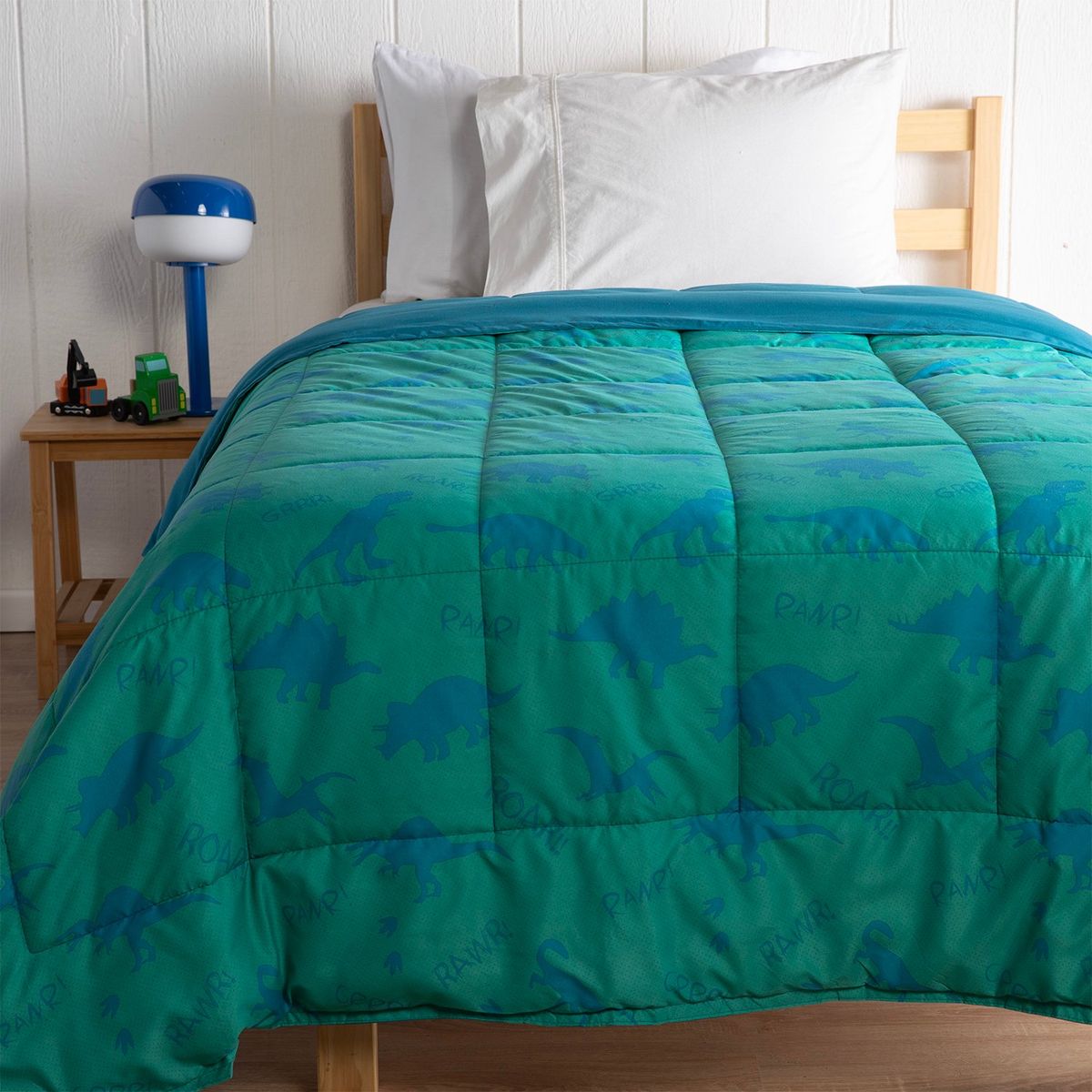 MICA KIDS - Edredón Infantil Mica Kids con exterior y relleno de Poliéster 180 GSM Roar. Edredón Estampado para cama Sencillo y doble.