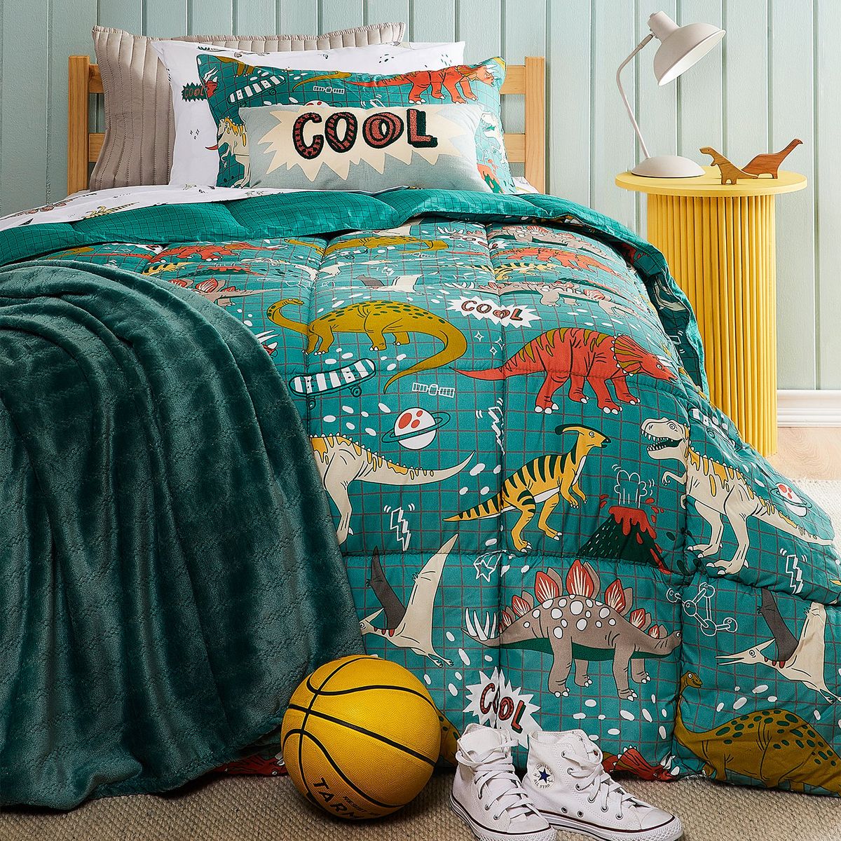 MICA KIDS - Edredón Infantil Mica Kids con exterior y relleno de Poliéster 300 GSM Dinox. Edredón Estampado para cama Sencillo y doble.