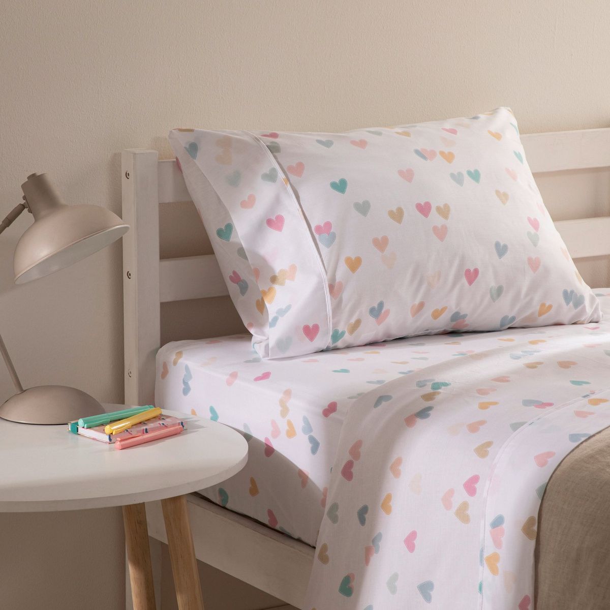 MICA KIDS - Sábanas de Polialgodón 180 Hilos Suave Mica Kids Love. Juegos de Sábanas Estampadas para cama Sencillo y Doble