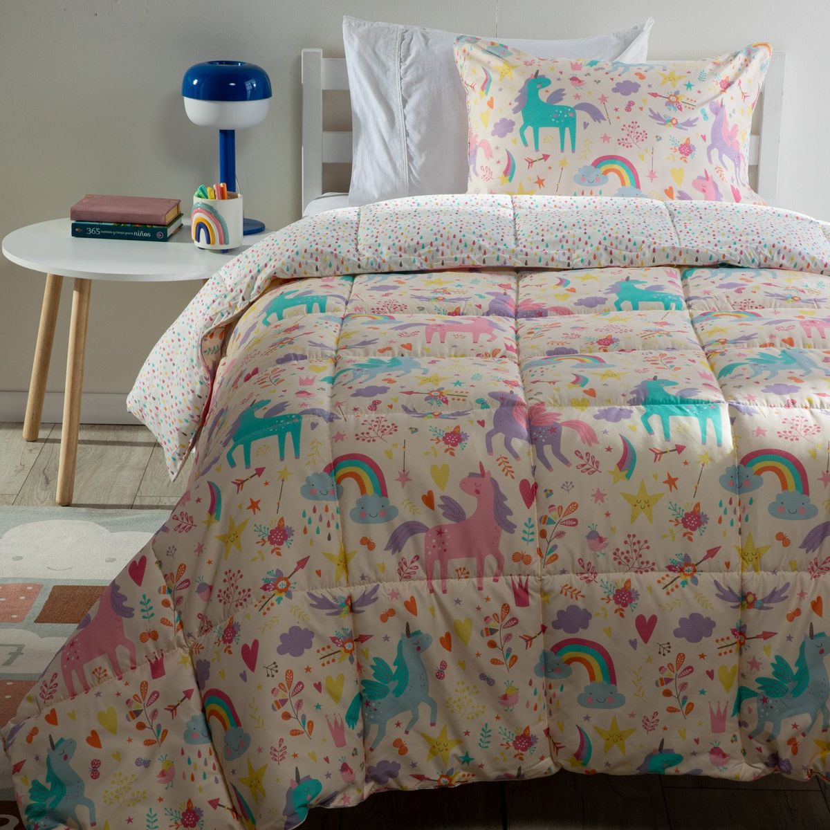 MICA KIDS - Edredón Infantil Mica Kids con exterior y relleno de Poliéster 300 GSM Dream. Edredón Estampado para cama Sencillo y doble.