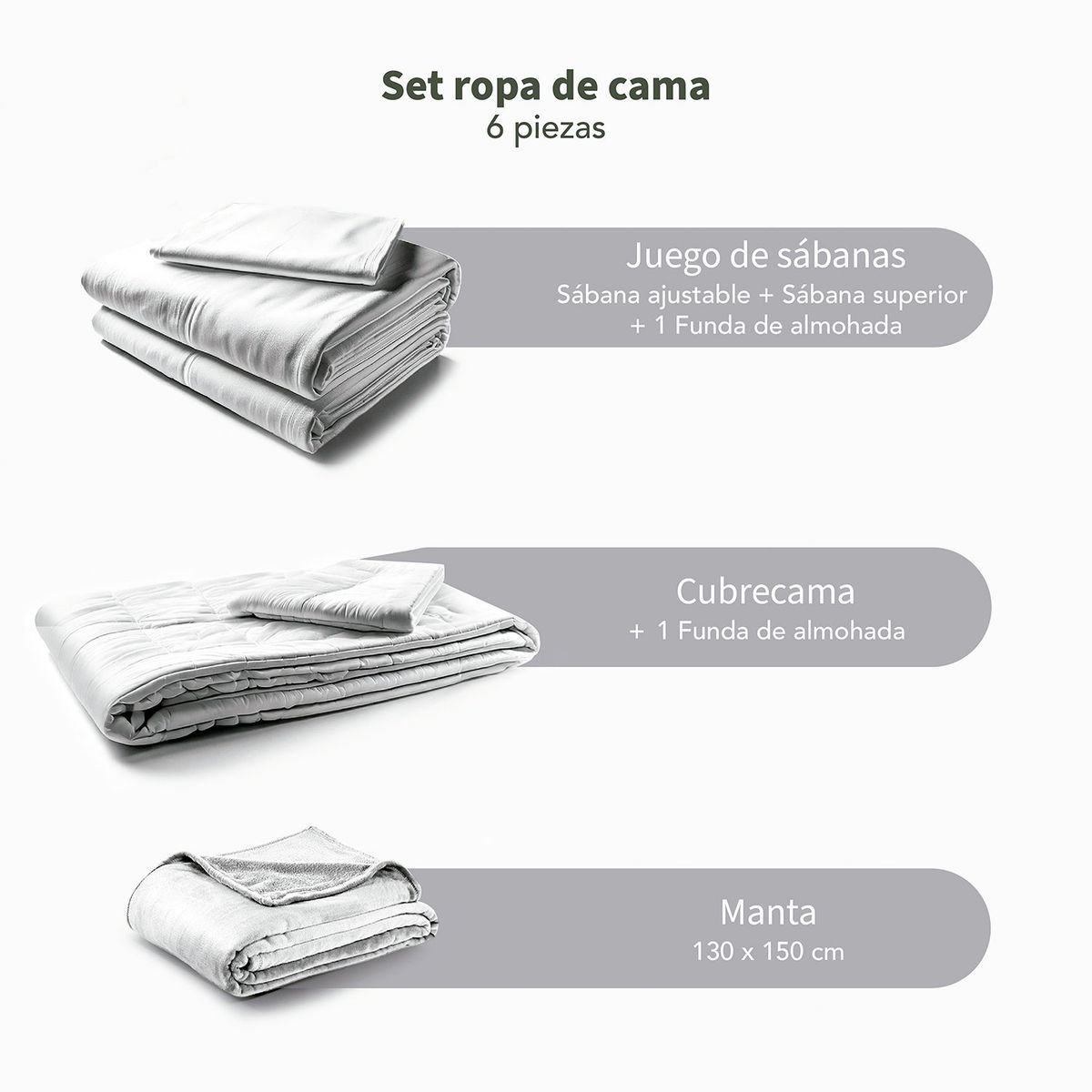 MICA - Cubrelecho en Poliéster + Sábanas en Polialgodón Mica + Manta de 130x150. Juego de Cama estampado Diego