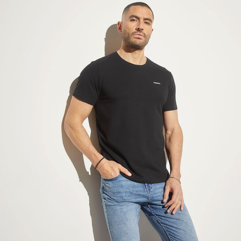MOSSIMO - Camiseta Hombre Manga corta con Logo de Algodón Mossimo