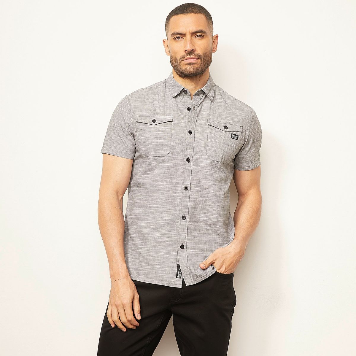 MOSSIMO - Camisa Hombre Manga corta de Algodón Mossimo