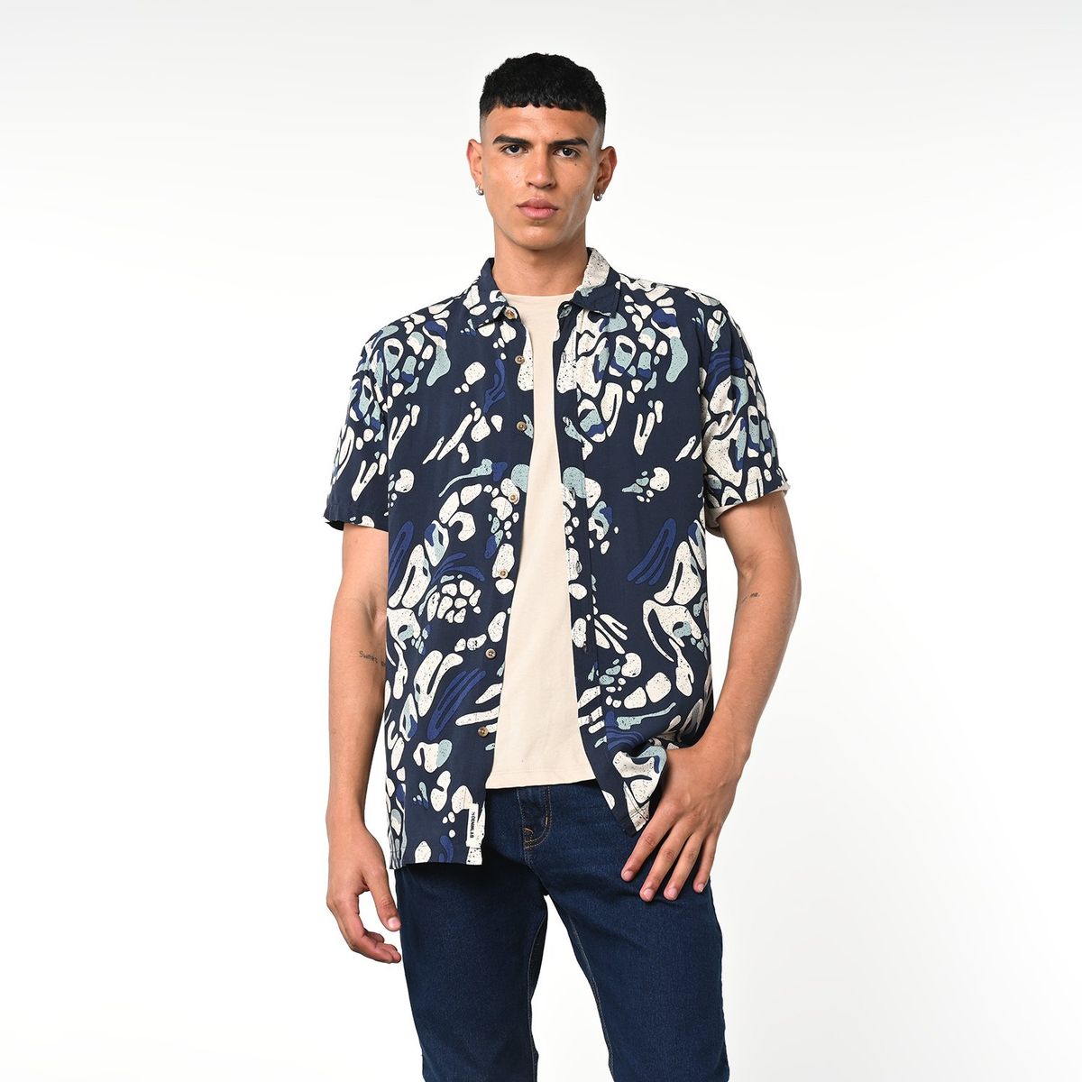 DENIMLAB - Camisa Hombre con Estampado Manga corta Denimlab