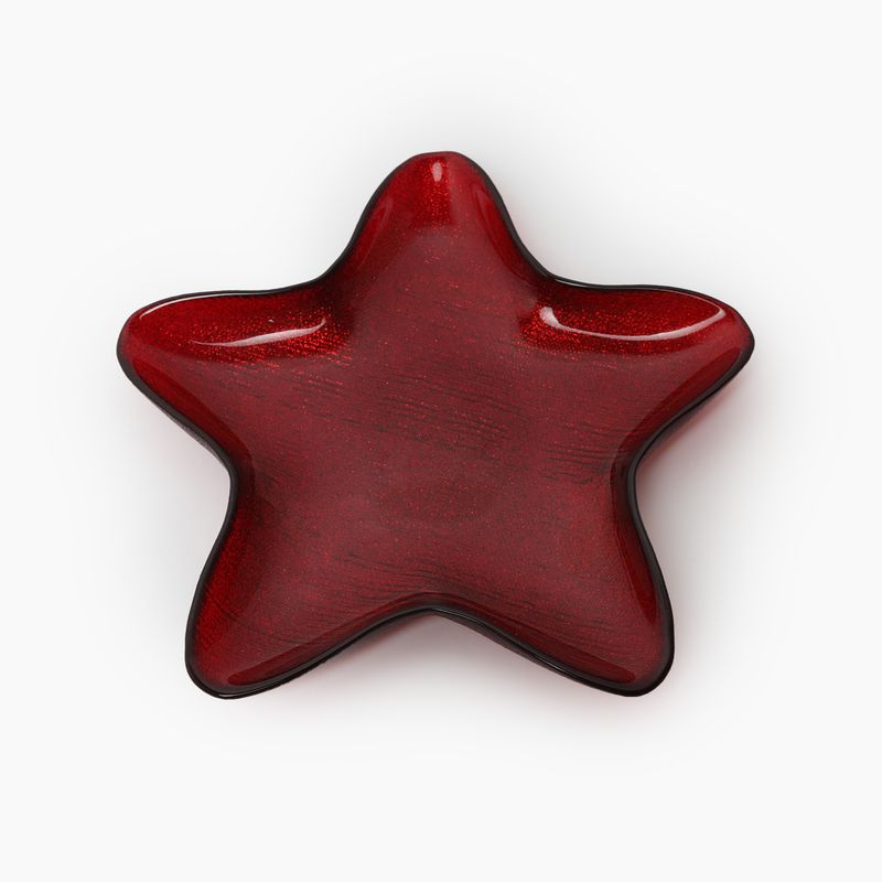 ROBERTA ALLEN - Fuente Estrella Vidrio Roja 23 cm Navidad Roberta Allen
