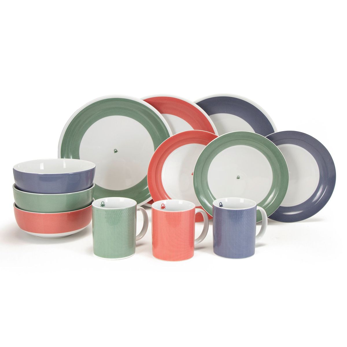 BENETTON - Vajilla Benetton: Porcelana Bari 6 puestos 24 piezas