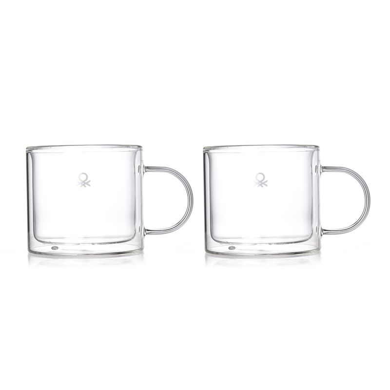 BENETTON - Taza Porcelana de hueso Setx2  Vic Doblevidrio 80 ml
