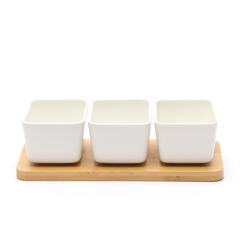 BASEMENT HOME - Bowls Iguales Set 3 + Bandeja Bambu