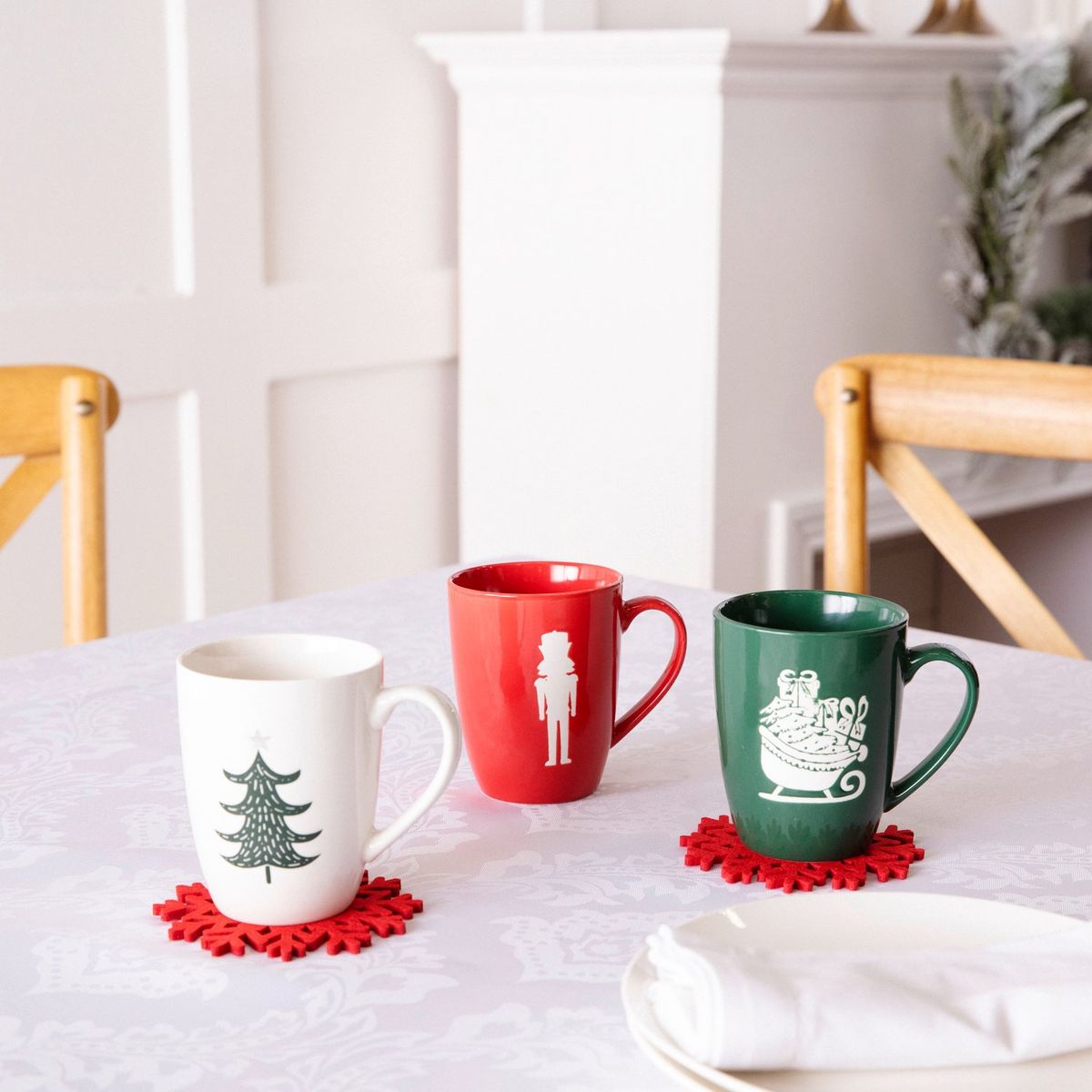 ROBERTA ALLEN - Mug Porcelana de hueso Navidad Rojo No aplica