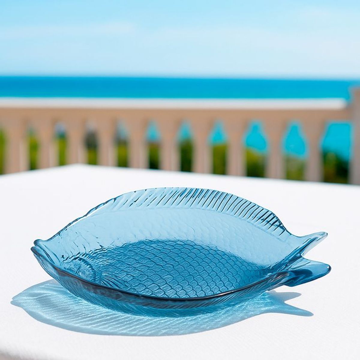 BASEMENT HOME - Fuente Pescado 18Cm Azul