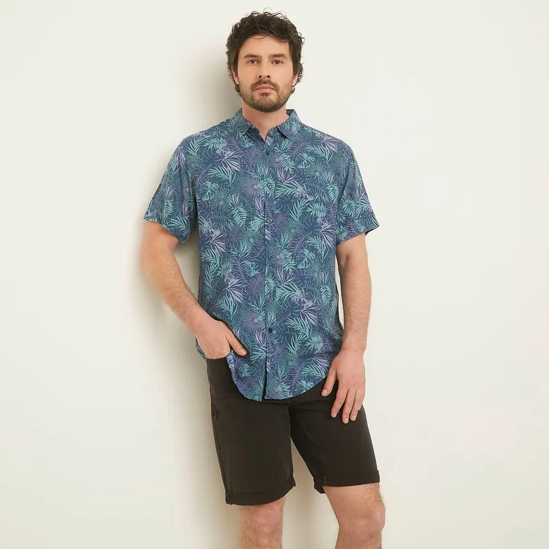 NEWPORT - Camisa Hombre con Estampado Manga corta Newport