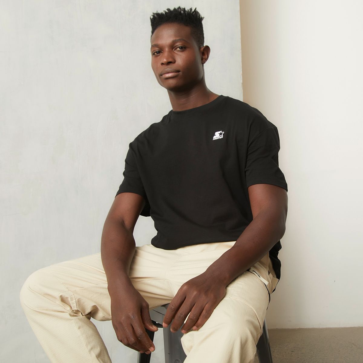 STARTER - Camiseta Hombre Manga Corta Oversize de Algodón Starter