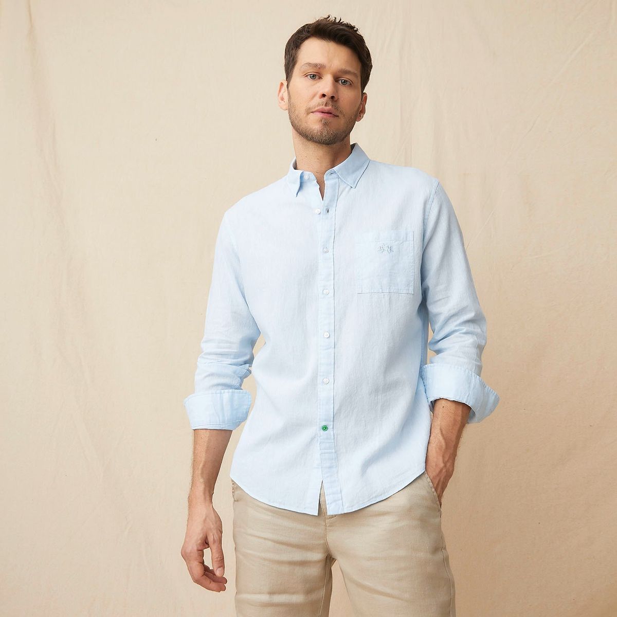 LA MARTINA - Camisa Hombre Manga larga de Lino La Martina