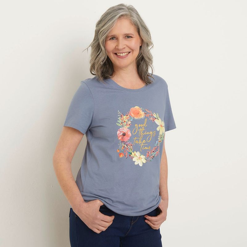 NEWPORT - Camiseta Mujer con Estampado Manga corta Algodón Newport