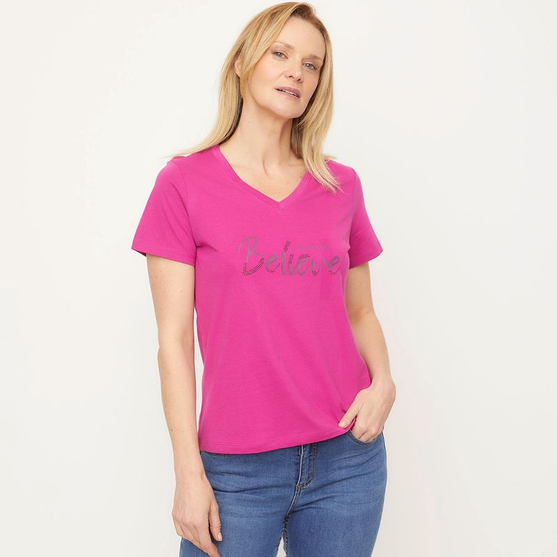 NEWPORT - Camiseta Mujer con Estampado Manga corta Algodón Newport