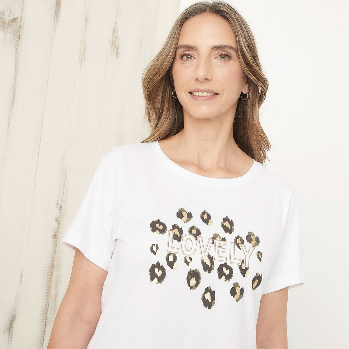 SOUTHLAND - Camiseta Mujer con Estampado Manga corta de Algodón Southland