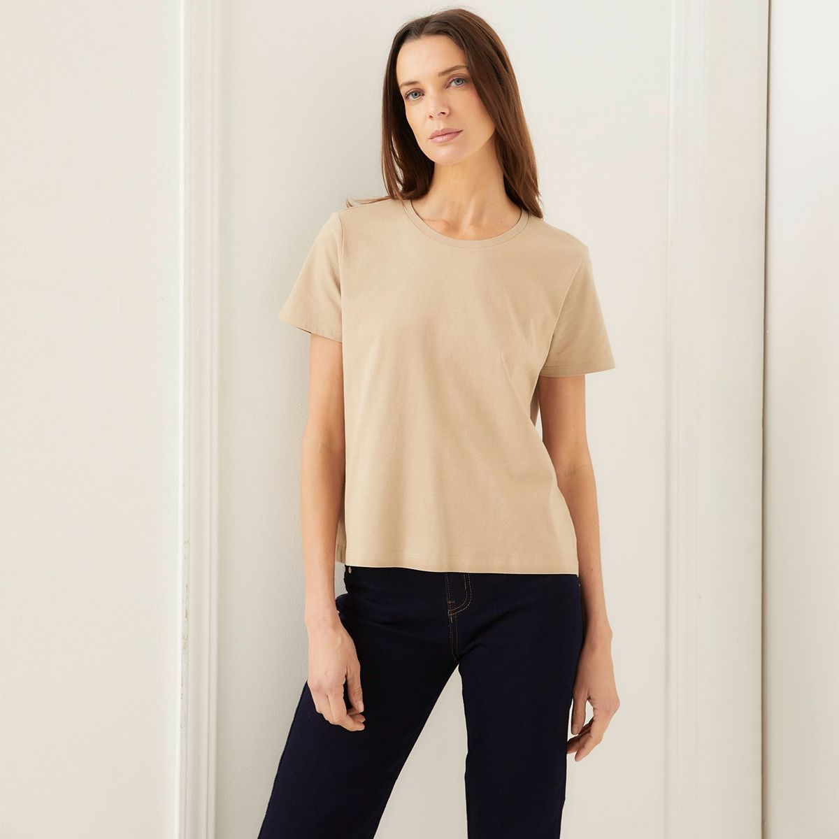 BASEMENT - Camiseta Mujer Manga corta de Algodón Basement