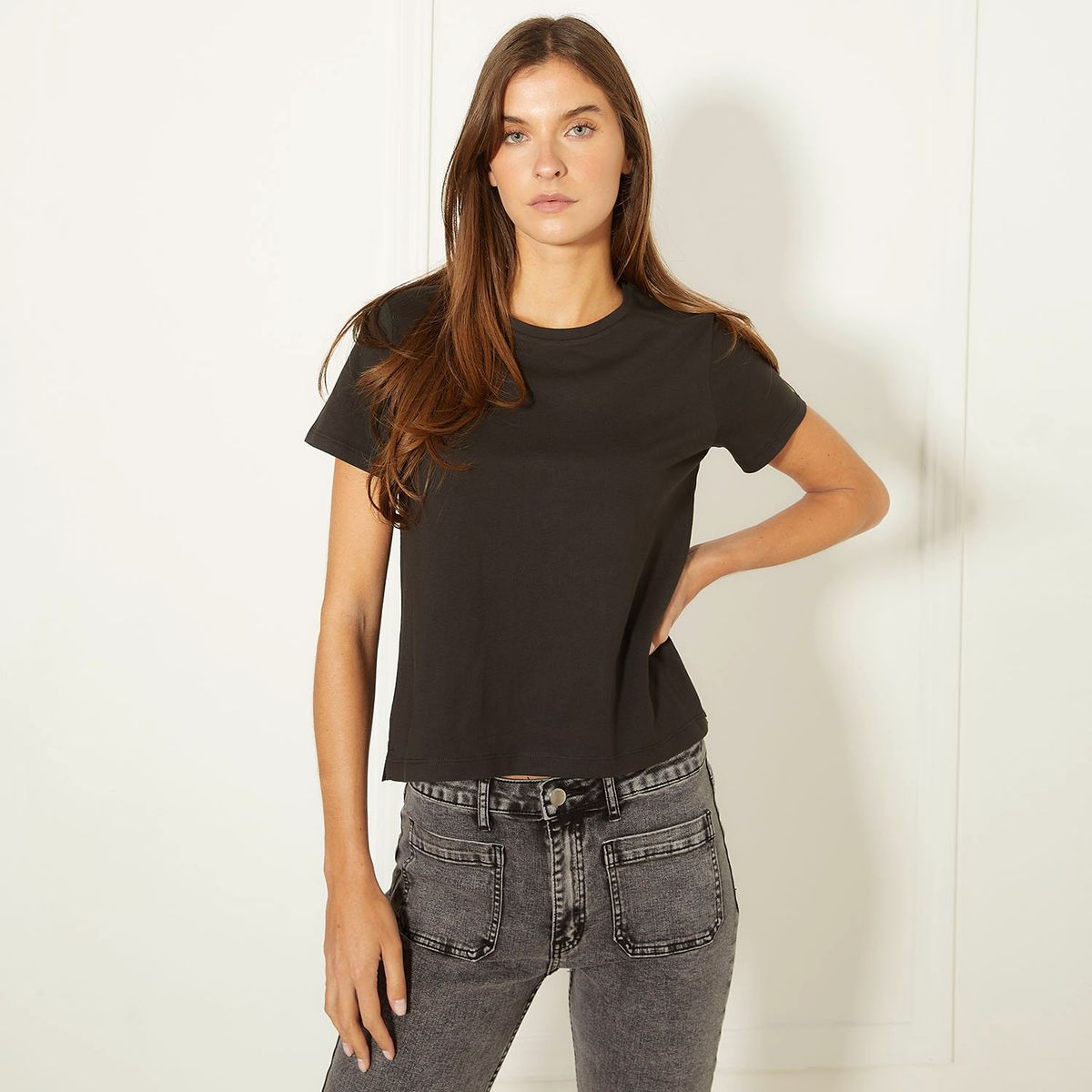 BASEMENT - Camiseta Mujer Manga corta de Algodón Basement