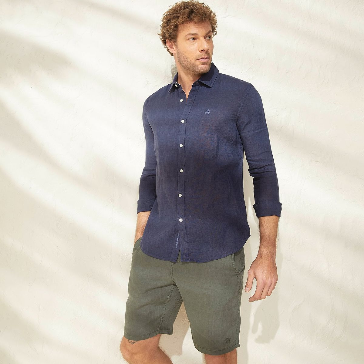 CASCAIS - Camisa Hombre Manga larga Slim de Lino Cascais.