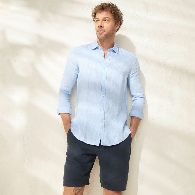 CASCAIS - Camisa Hombre Manga larga Slim de Lino Cascais.