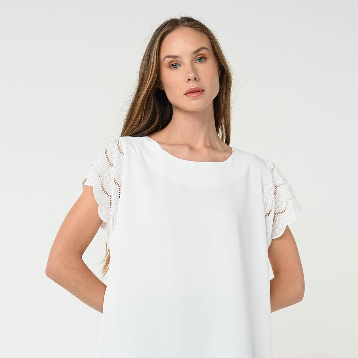 SOUTHLAND - Blusa Mujer Liso Manga corta Southland