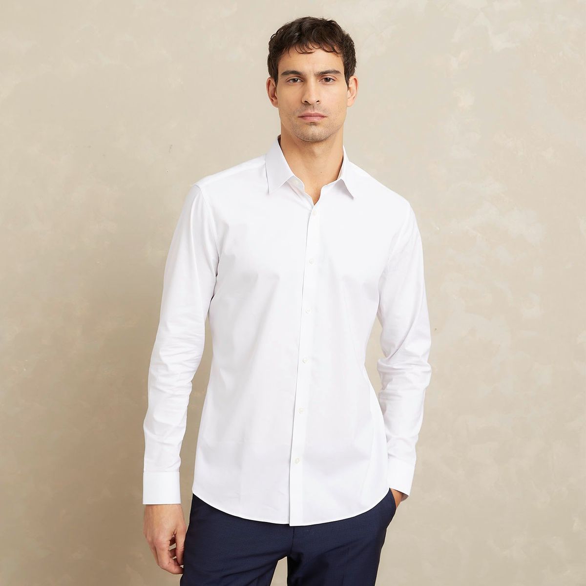 WOLF & HANK - Camisa Hombre Manga larga Slim de Algodón WOLF&HANK 