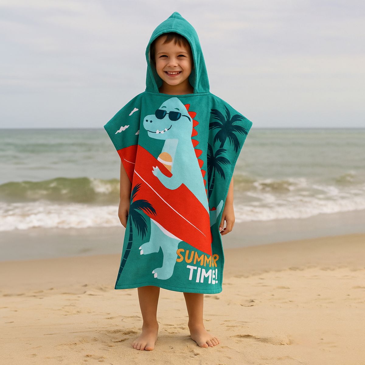 MICA KIDS - Toalla infantil 200 g SURF DINO 60 x 120 cm