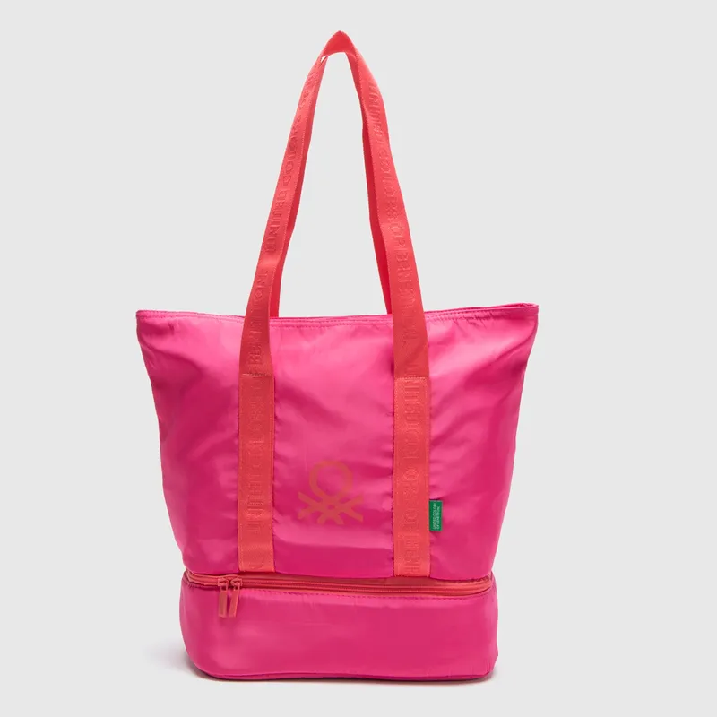 BENETTON - Bolso Playero Benetton 37 x 16 cm con Bolsillo Cooler