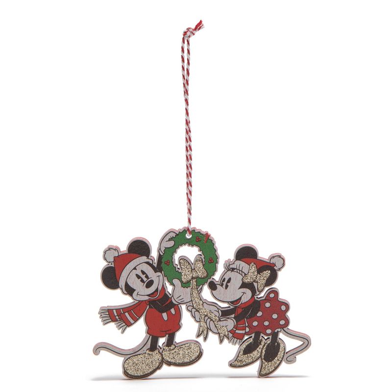 DISNEY - Adorno colgante Mickey Minnie Mouse arbol de navidad 12 x 10 cm Disney