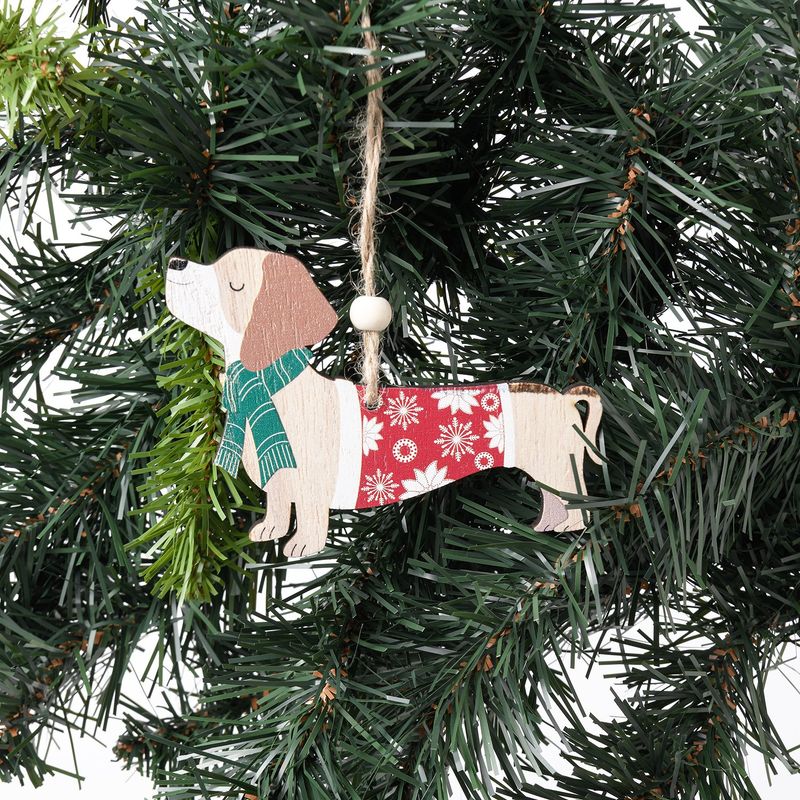 MICA - Adorno colgante perro salchicha para arbol de navidad 8 x 11 cm Mica