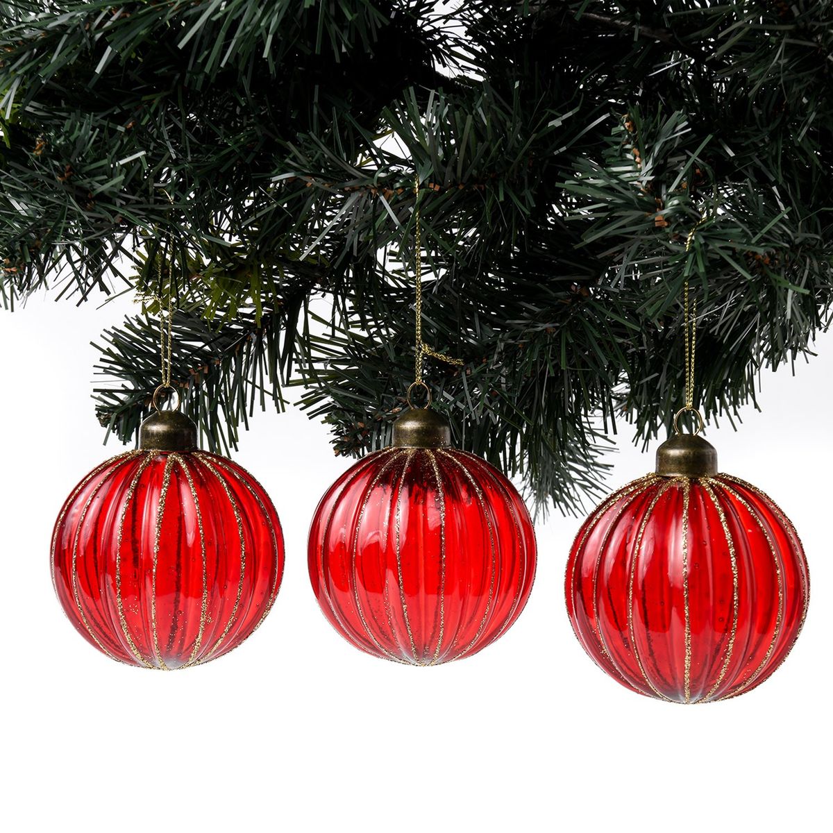 MICA - Bola de Navidad Roja: Set x3 8 cm