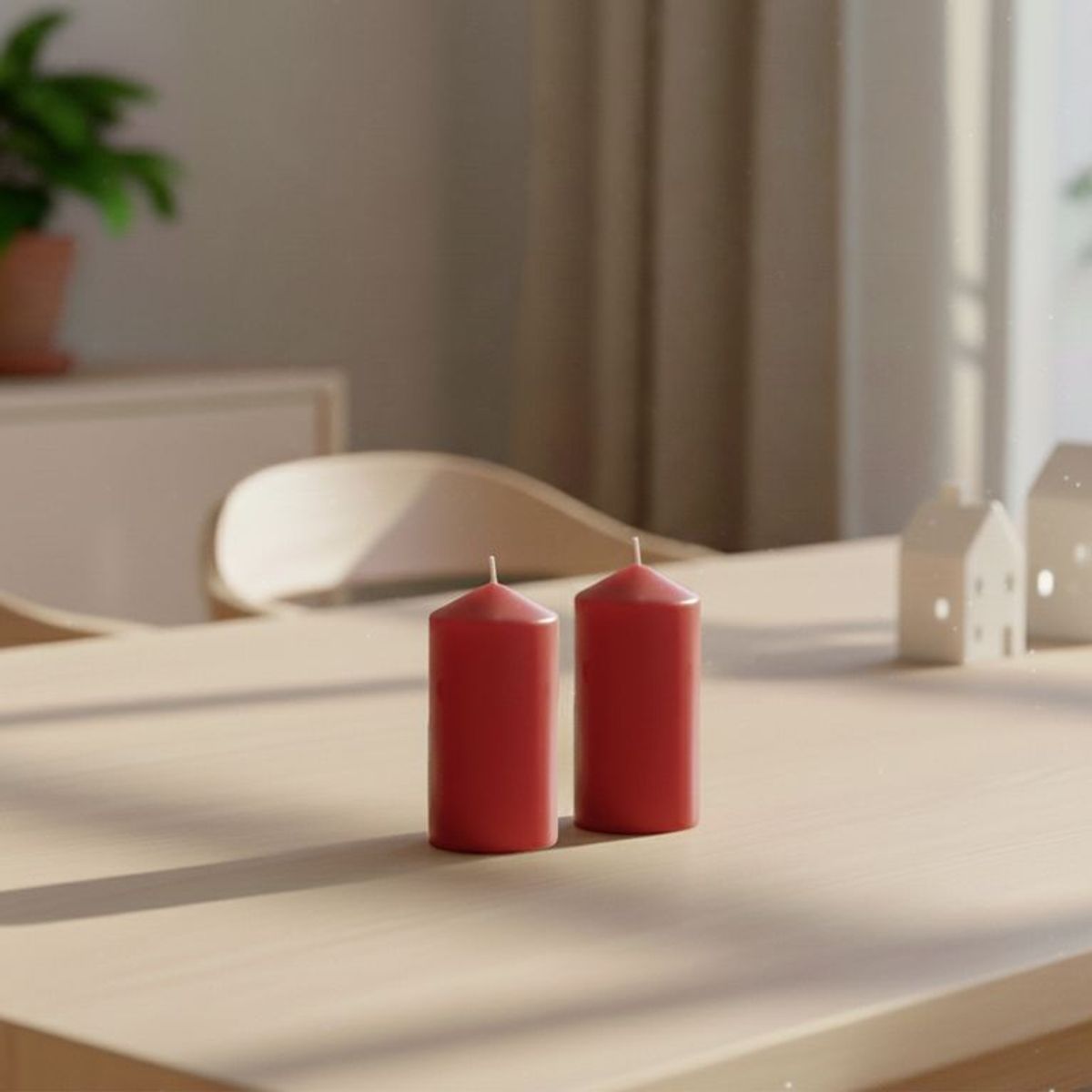 MICA - Vela Navideña: Set x2 Pilar 12 cm