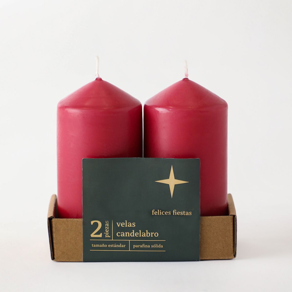 MICA - Vela Navideña: Set x2 Pilar 12 cm