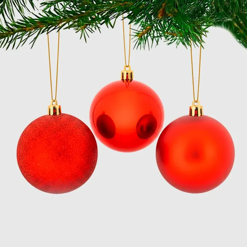 MICA - Bola de Navidad Roja: Set x10 7cm