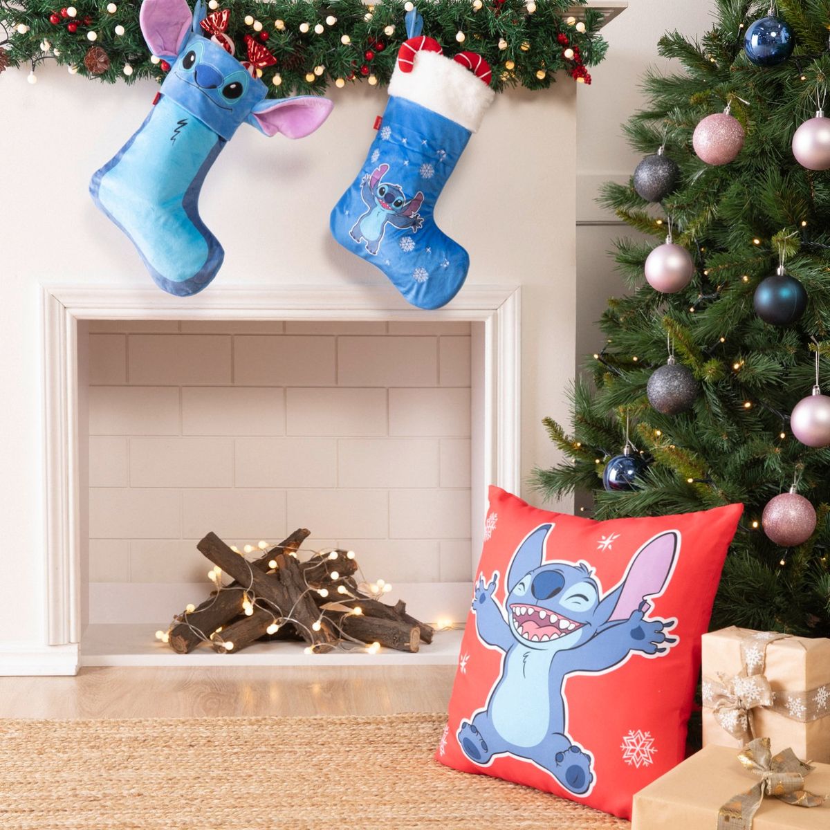 DISNEY - Cojin para sala decorativo navidad Stitch 30 X 45 Disney