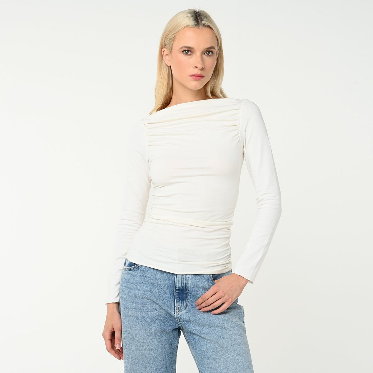 BASEMENT - Blusa Mujer Manga larga de Algodón Basement