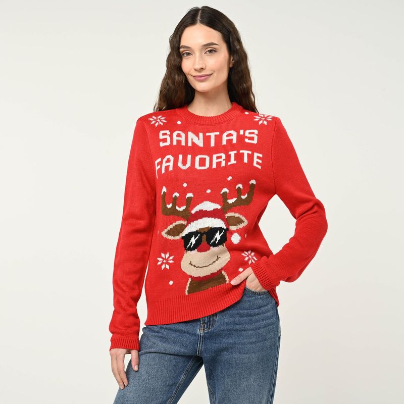 SYBILLA - Saco Navideño Mujer con Estampado Sybilla