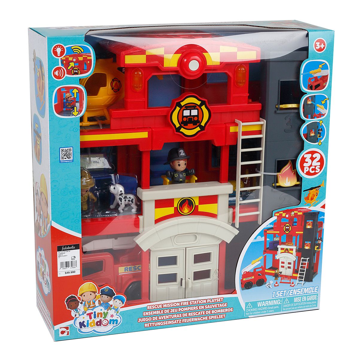  - Playset Tiny Kiddom Set de Juegos: Bomberos 