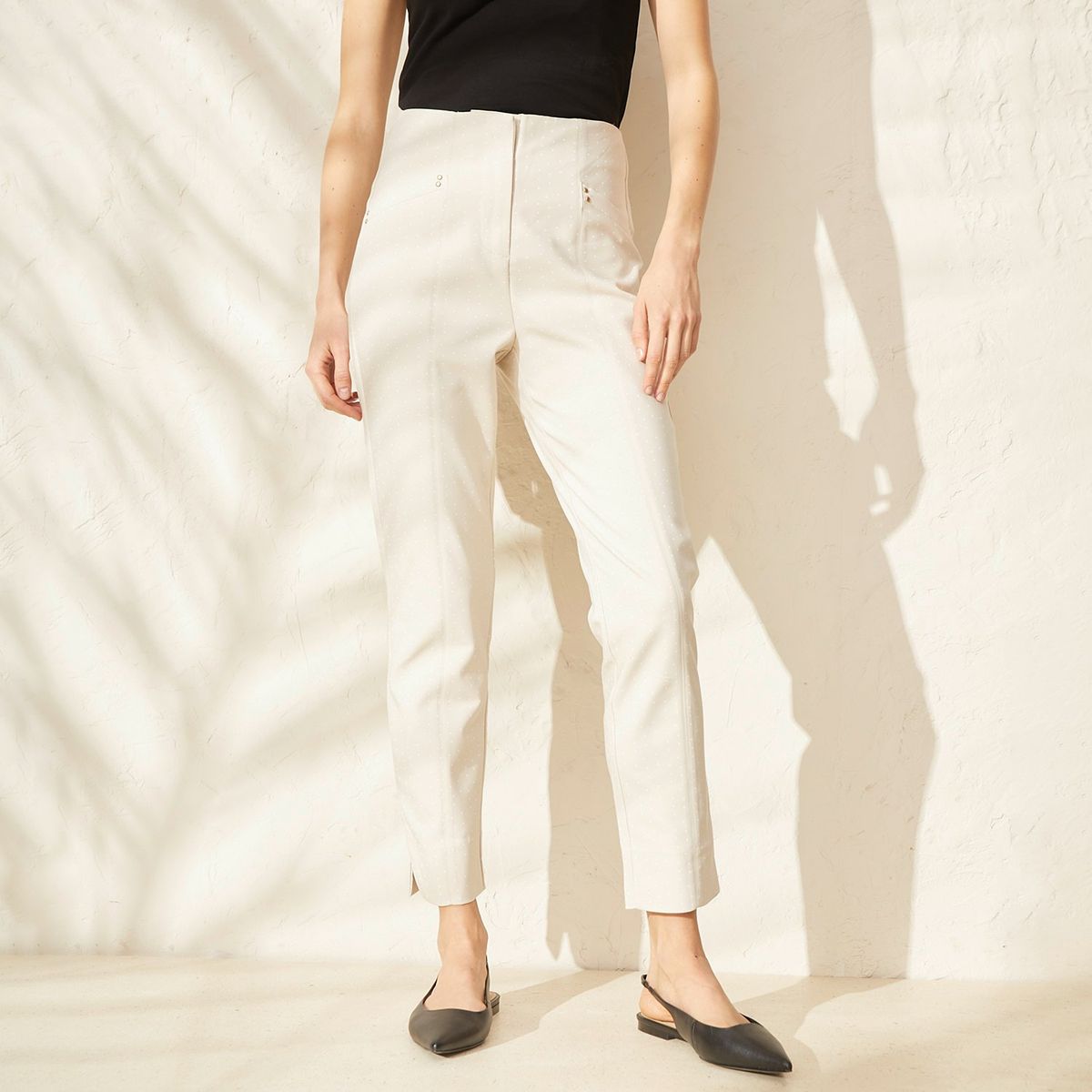 BASEMENT - Pantalon Recto Mujer Tiro medio Basement