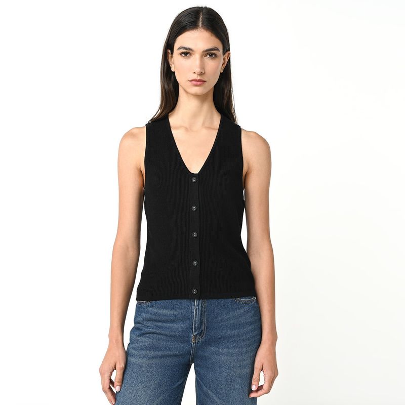 BASEMENT - Blusa Mujer con Tejido Sin mangas Basement