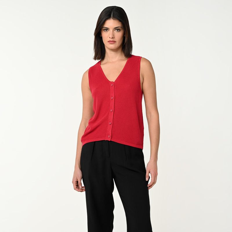 BASEMENT - Blusa Mujer con Tejido Sin mangas Basement