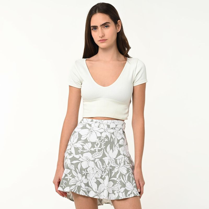 DOO AUSTRALIA - Falda Mini Mujer Animal print de Lino Doo Australia