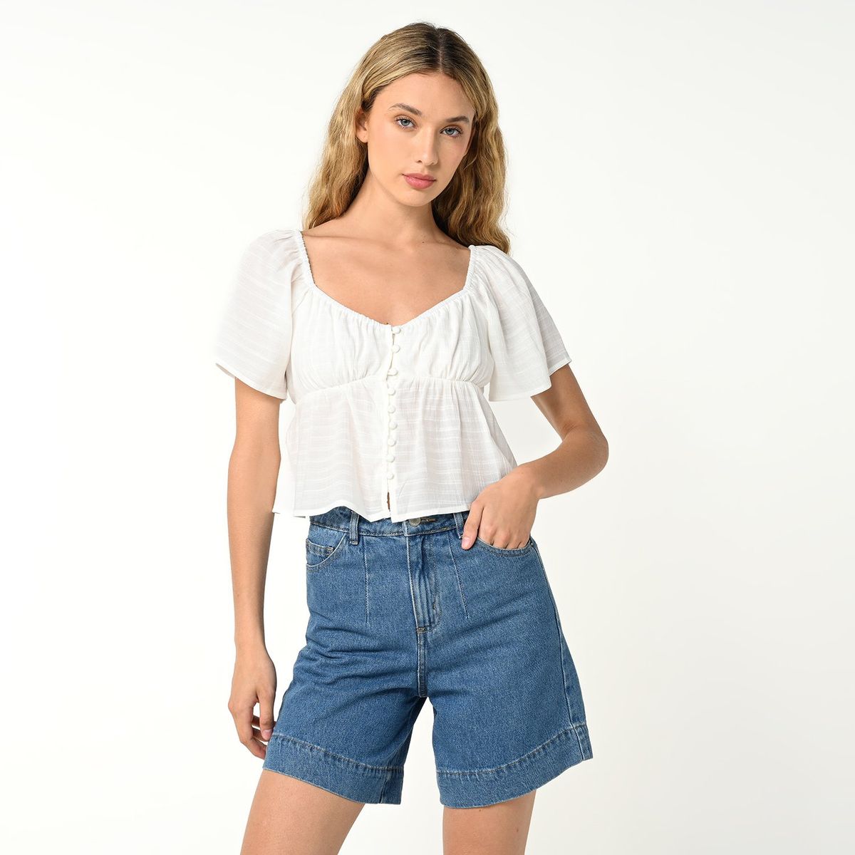 DOO AUSTRALIA - Blusa Mujer Manga corta globo Doo Australia