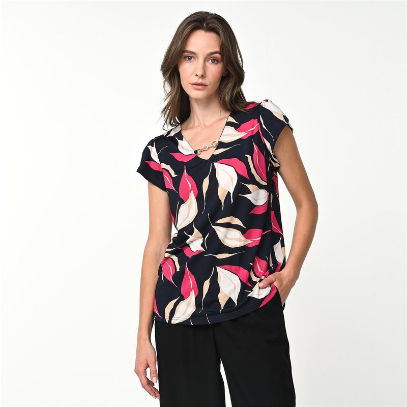 SOUTHLAND - Blusa Mujer con Estampado Manga corta de Poliéster reciclado Southland