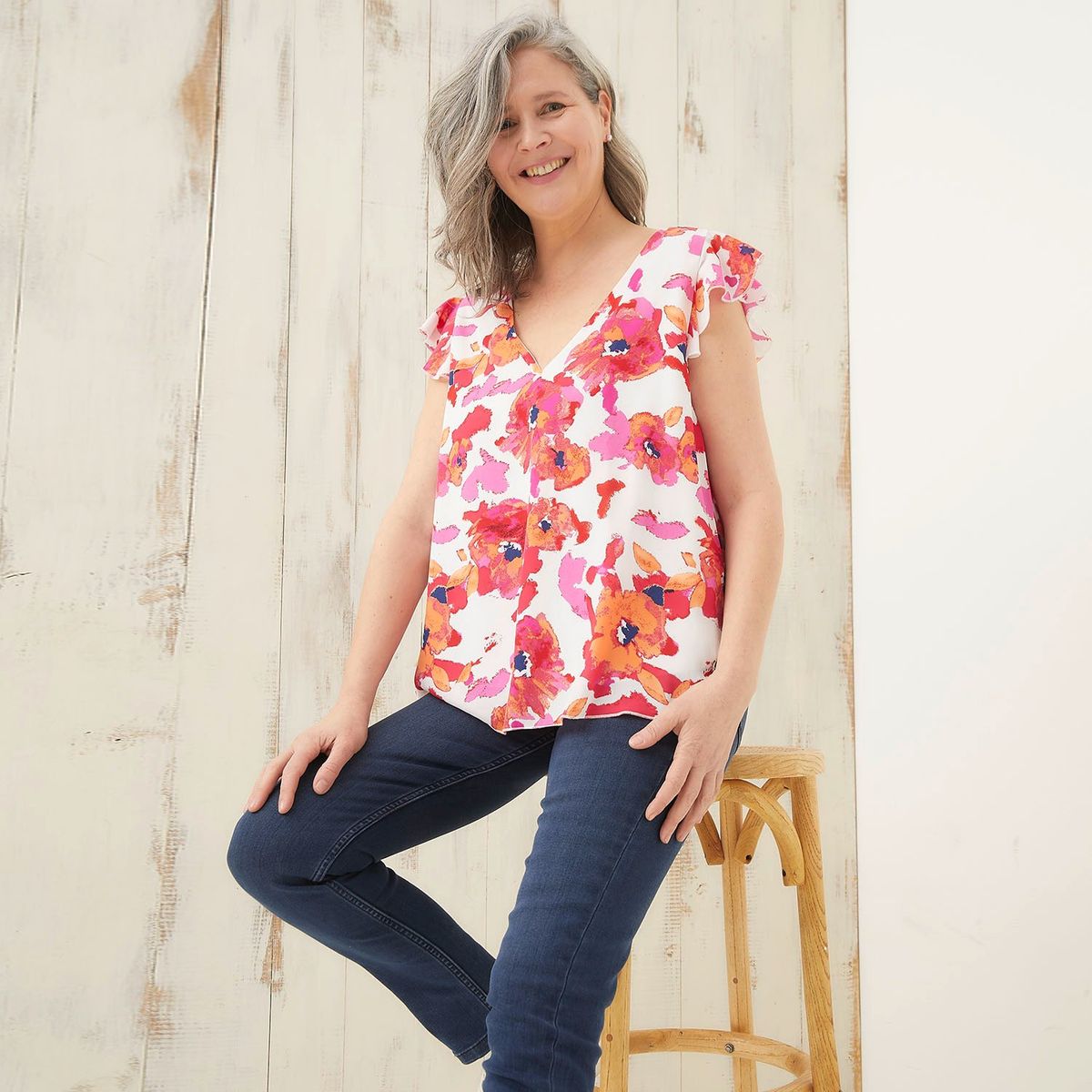 SOUTHLAND - Blusa Mujer con Estampado Manga corta Southland