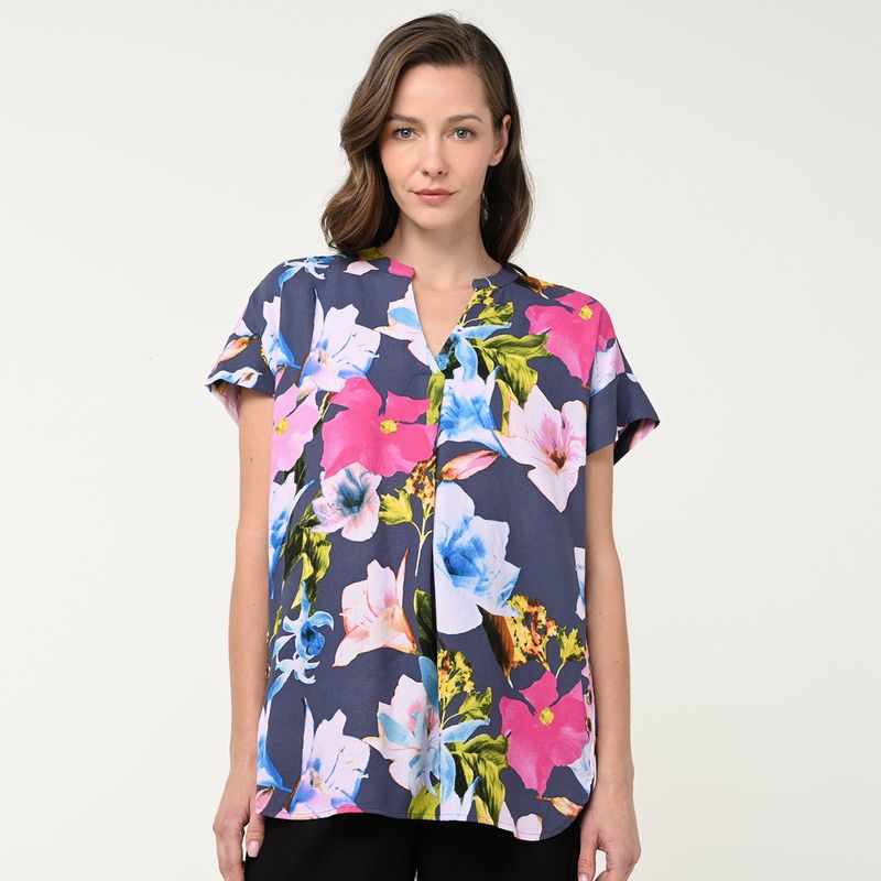 SOUTHLAND - Blusa Mujer Manga corta de Lino Southland