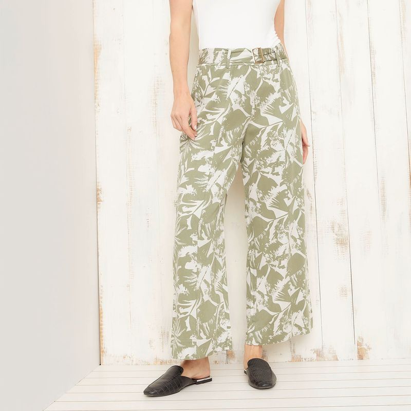 SOUTHLAND - Pantalón Culotte Mujer Tiro alto Animal print Southland