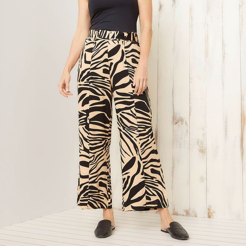 SOUTHLAND - Pantalón Culotte Mujer Tiro alto Animal print Southland