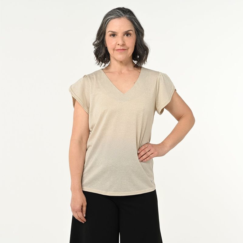 SOUTHLAND - Blusa Mujer Brillante Manga corta Southland
